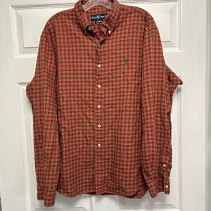 Ralph Lauren Men's Red and Black Checkered Shirt